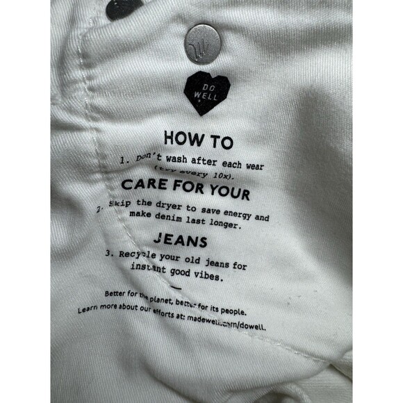 Madewell Women's The High-Rise Perfect Vintage Jeans In Tile White Size 25 - Picture 8 of 12